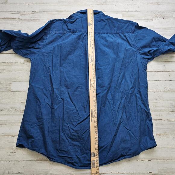 CINCH Shirt Men's Square Button Down XXL Blue  L/S Flip Cuff Western 2XL - Picture 4 of 5